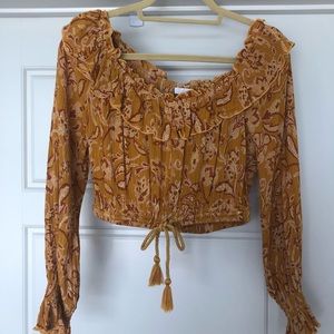 Off the shoulder long sleeve top